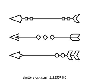 ilustración de línea vectorial de conjunto de decoración de flechas