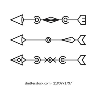 arrows decoration set vector line illustration