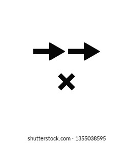 Arrows, delete, internet, traffic, icon, flat. Element of security for mobile concept and web apps illustration. Thin flat icon for website design and development, app. Vector icon