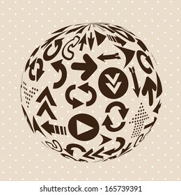 arrows design over dotted  background vector illustration 