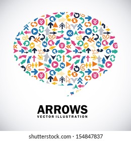 arrows design over gray background vector illustration
