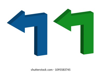 Arrows of different colors.
