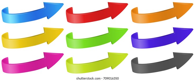 Arrows in different colors illustration