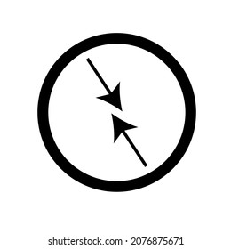 Arrows in different direction. Cursor sign. Navigation element. Outline vector icon. Flat simple line design illustration.