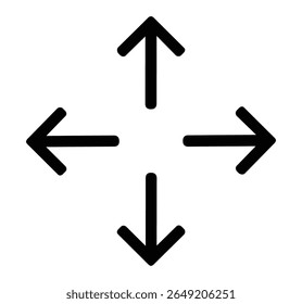 Setas em diferentes direções, sobre fundo transparente, design de linha plana, ilustração vetorial