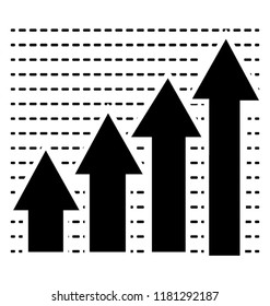 
Arrows of different sized raising upwards representin arrow infographic 
