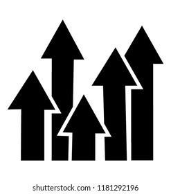 
Arrows of different sized raising upwards representin arrow infographic 
