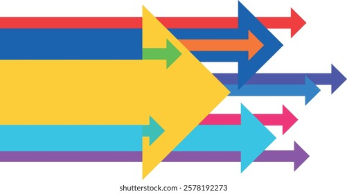 Arrows of different sizes in color style