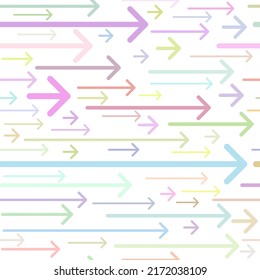 Arrows of different sizes and colors, seamless pattern
