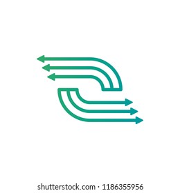 Arrows Direction Circular Lines Symbol Vector