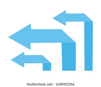 arrows direction goal on white background