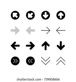 Arrows, direction and navigation icon set