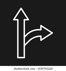 Arrows, direction, path, right icon vector image. Can also be used for Navigation. Suitable for use on web apps, mobile apps and print media.