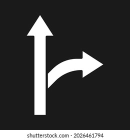 Arrows, direction, path, right icon vector image. Can also be used for Navigation. Suitable for use on web apps, mobile apps and print media.