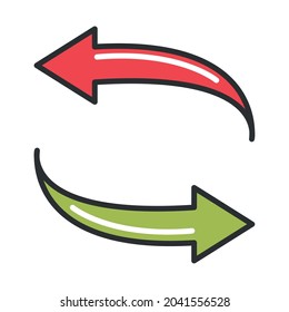 arrows direction return icon isolated