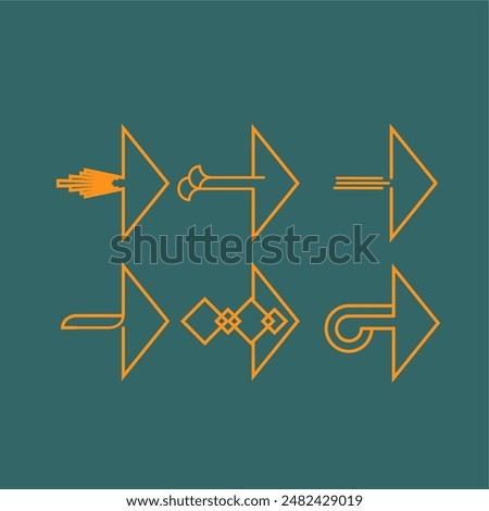 Arrows are direction signs in the Art Deco style