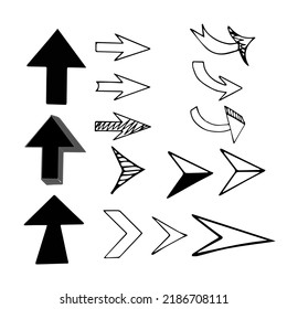 flechas, señales de dirección, contorno en blanco y negro