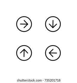 Arrows and direction symbols, vector icons, line icon