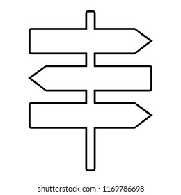 Arrows direction. Vector flat outline icon illustration isolated on white background.