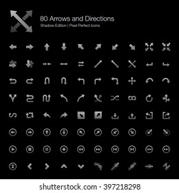 Arrows and Directions Pixel Perfect Icons Shadow Edition