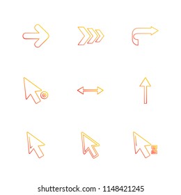 arrows  directions  pointer  arrow  left  right  up  down  mouse  play  rewind  foword  icon vector design  flat  collection style creative  icons