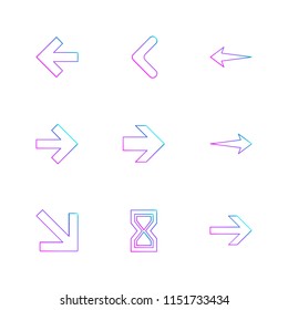 arrows  directions  pointer  arrow  left  right  up  down  mouse  play  rewind  foword  icon vector design  flat  collection style creative  icons