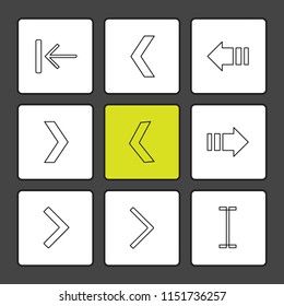 arrows  directions  pointer  arrow  left  right  up  down  mouse  play  rewind  foword  icon vector design  flat  collection style creative  icons