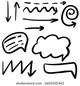arrows, directions, pointers,doodle style, black arrows