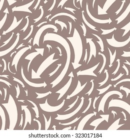 Arrows and directions. Wallpaper textile seamless pattern. Hand drawn illustration.
