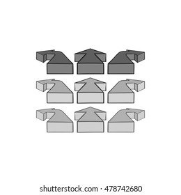 Arrows directly to the right and left icon in black monochrome style isolated on white background. Navigation symbol. Vector illustration