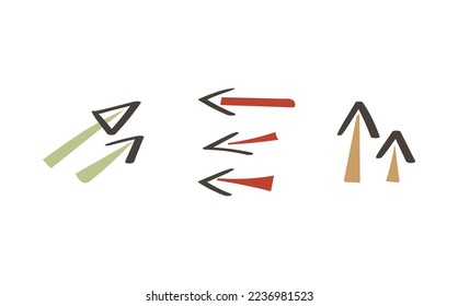 arrows doodle colorful vector set 