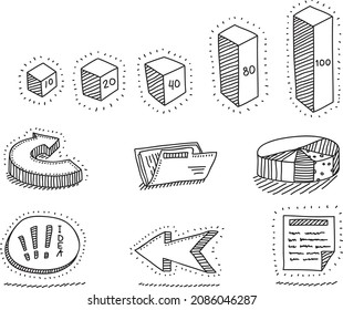 Arrows, doodle elements, icons. Sketchy hand-drawn vector illustrations.