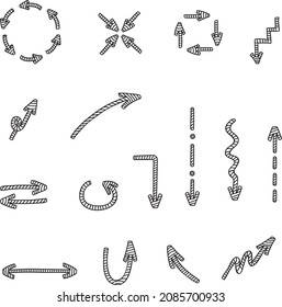 Arrows and doodle elements - sketchy hand-drawn vector illustration. 