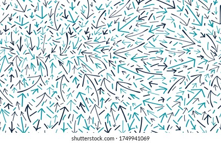 Arrows doodle seamless pattern on white background