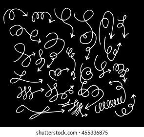 arrows doodle set on blackboard