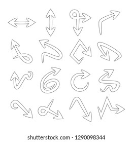 arrows doodle thin line