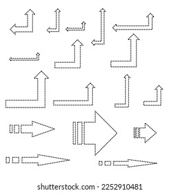 Arrows doted or set of New arrows arrows directions symbols, signs, doted, use for web, UI, Digital product and anything   