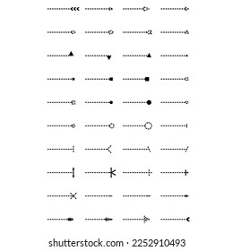 Flechas diseminadas o conjunto de flechas Nuevas flechas direcciones símbolos, signos, puntos, uso para web, interfaz de usuario, producto digital y cualquier cosa   