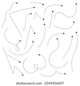 Arrows with doth lines vector . 333