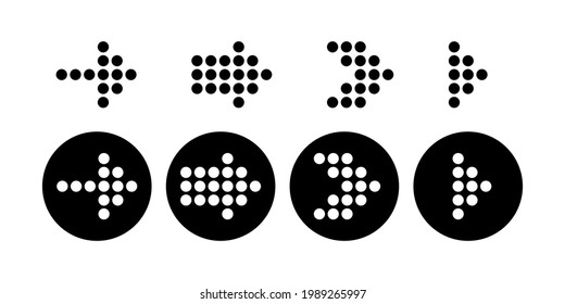 Arrows dots. Arrows flat icons. Arrow. Cursor vector design. Navigation symbols. Vector illustration