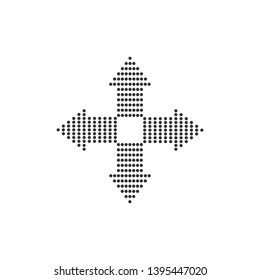 Arrows dots in four directions icon isolated. Flat design. Vector Illustration