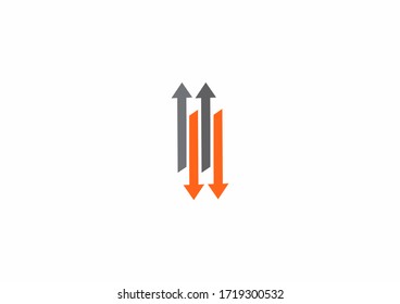 Arrows Down Concept Logo Design Template Stock Vector (Royalty Free ...