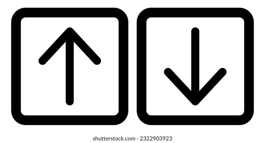 Arrows up and down icons