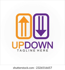 Arrows up down logo icon design template.