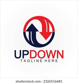 Arrows up down logo icon design template.