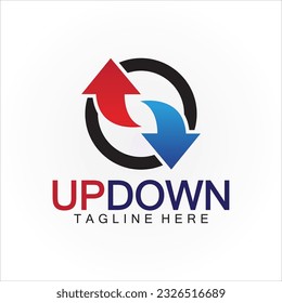 Arrows up down logo icon design template.