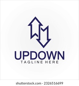 Arrows up down logo icon design template.