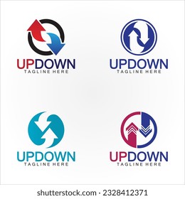 Arroja hacia arriba la plantilla de diseño de iconos del logotipo.