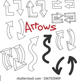arrows drawn by a line
