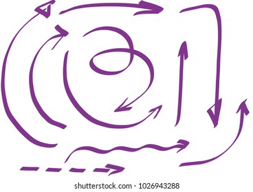 arrows drawn by a marker